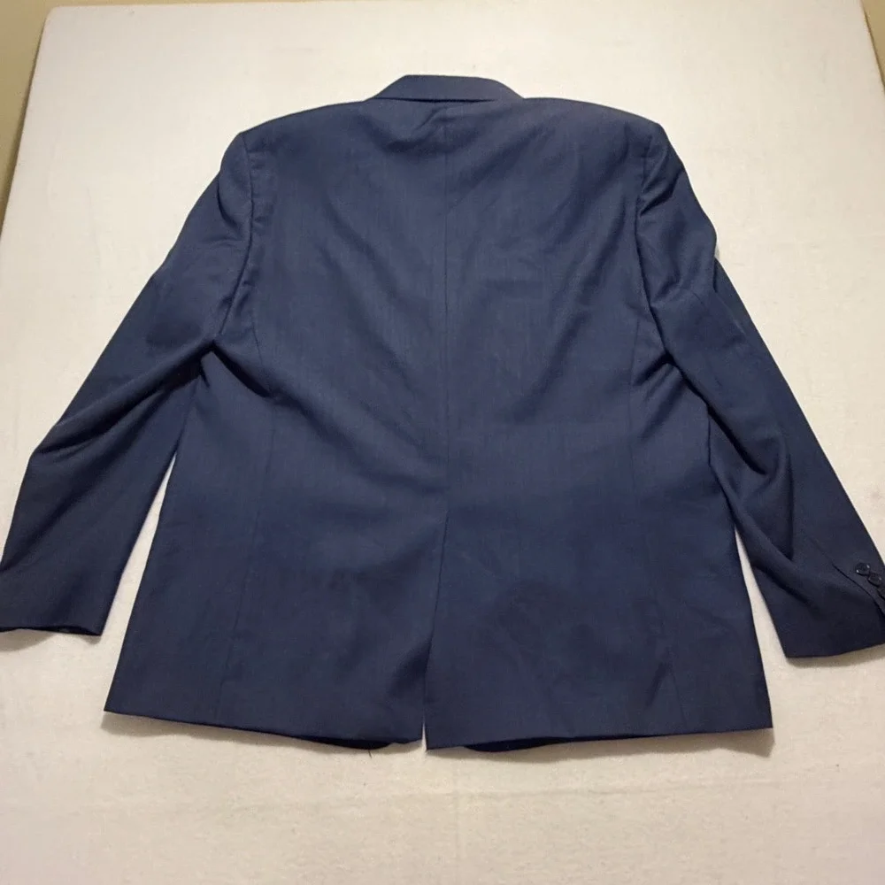Lauren Ralph Lauren Mens Blue Wool Blend 2-Button Blazer Sport Coat 50L Long